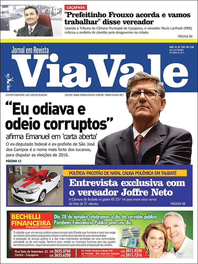 Joffre Neto (PSB) concede entrevista exclusiva para o jornal Via Vale de Caçapava