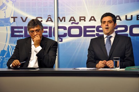 Padre Afonso Lobato e Ortiz Jr em debate das eleições de 2012