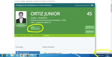 Imagem manipulada do site do TSE é compartilhada nas redes sociais por Beto Ortiz, irmão de Ortiz Jr (PSDB)