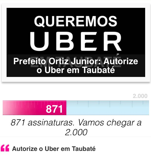 Uber chega a Taubaté | Jornal Contato